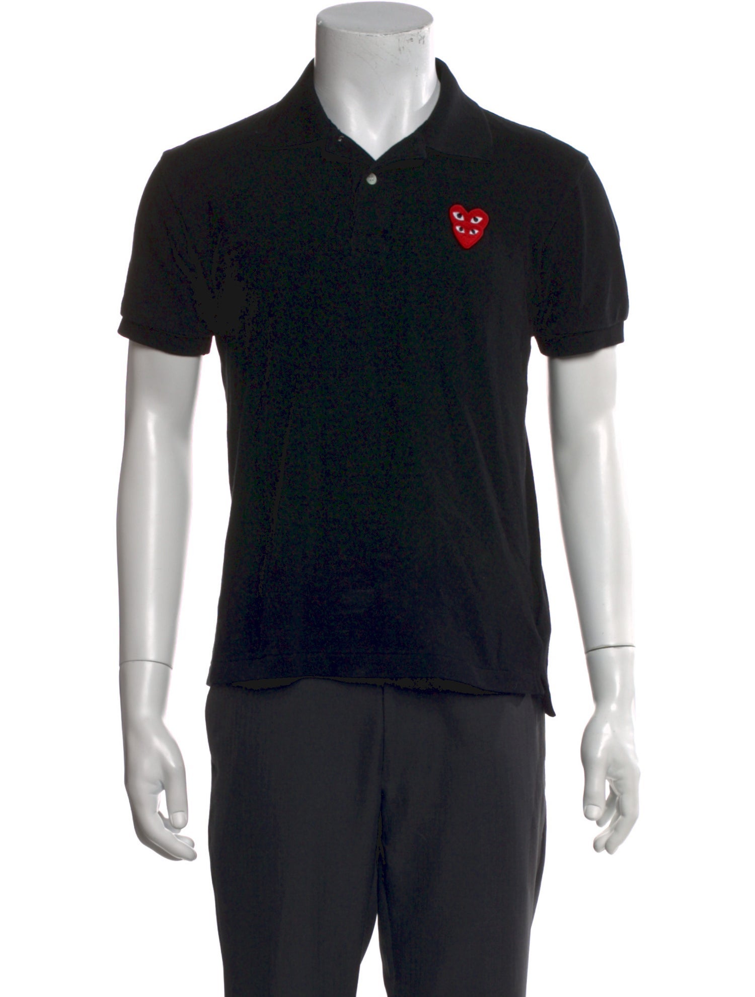 Comme des Garçons Play Collar Short Sleeve Polo Shirt