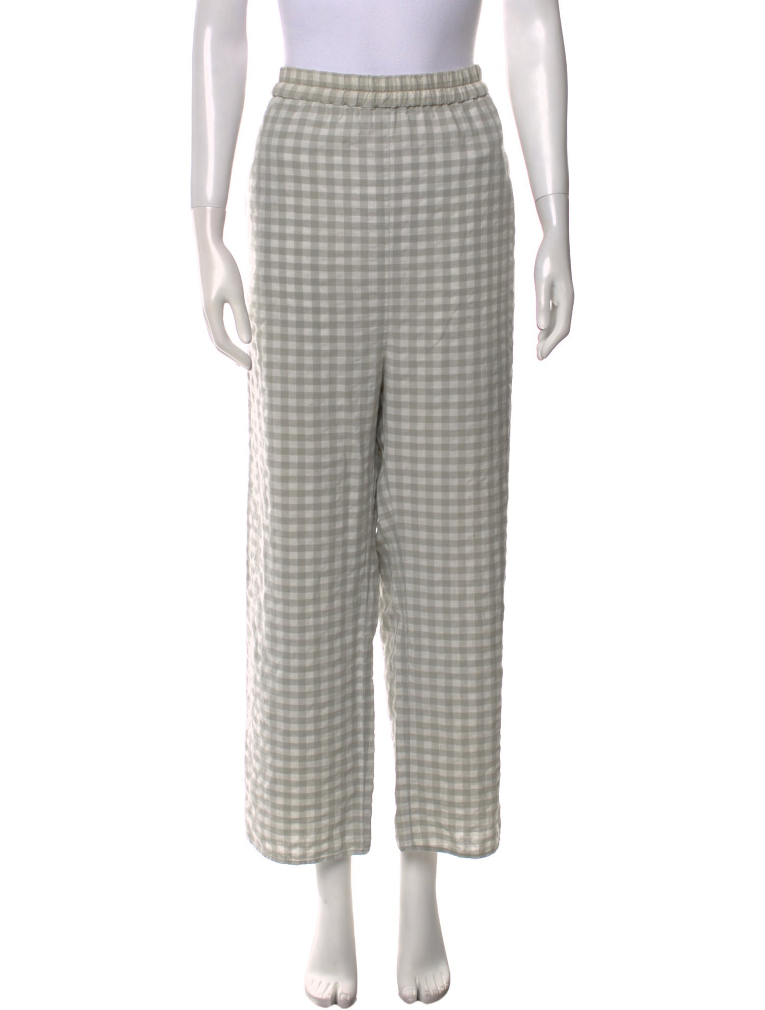 CORDERA Plaid Print Wide Leg Pants