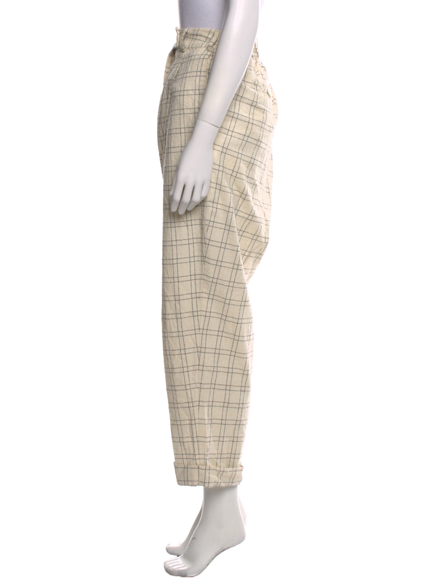 CORDERA Plaid Print Wide Leg Pants