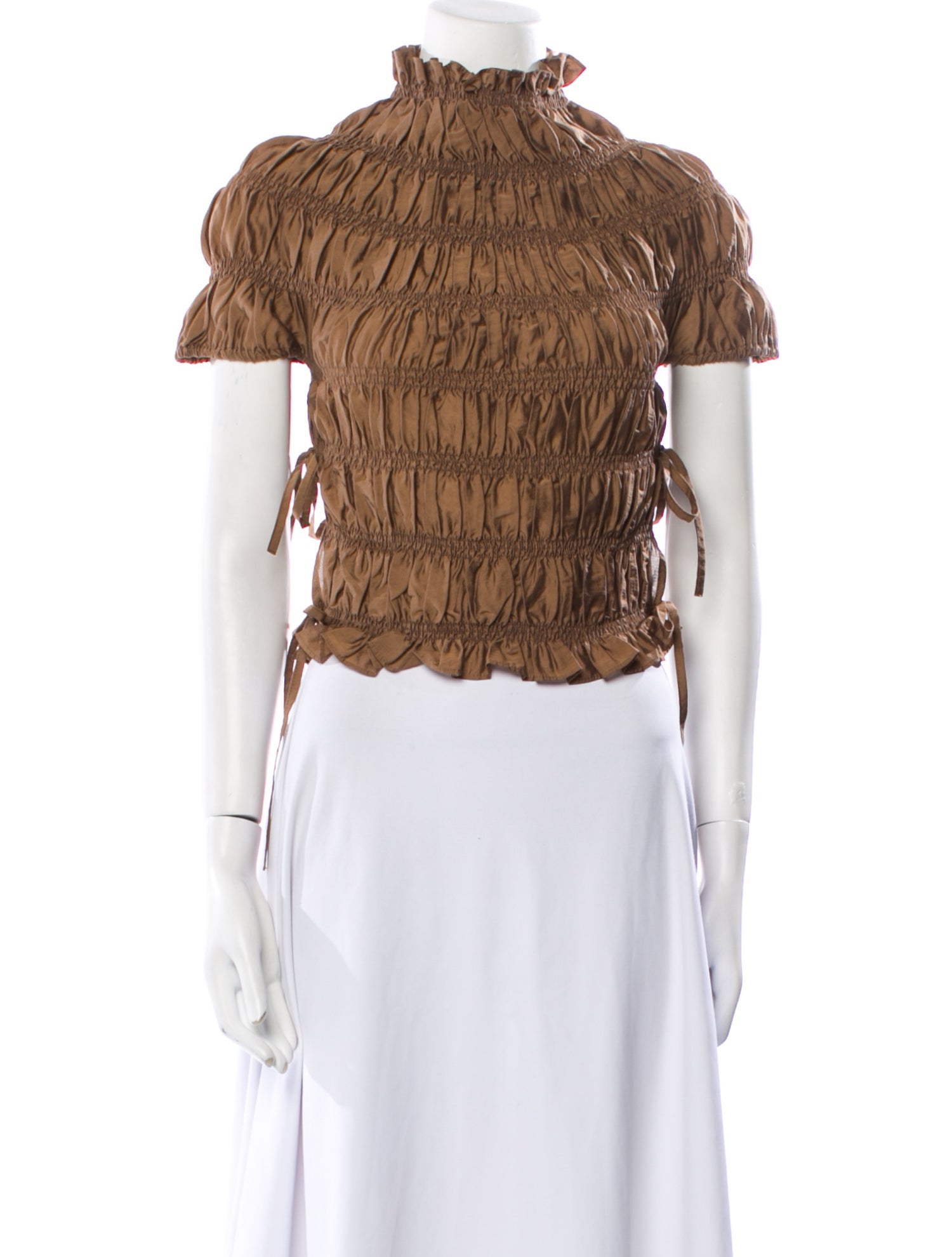 CORDERA Mock Neck Short Sleeve Crop Top