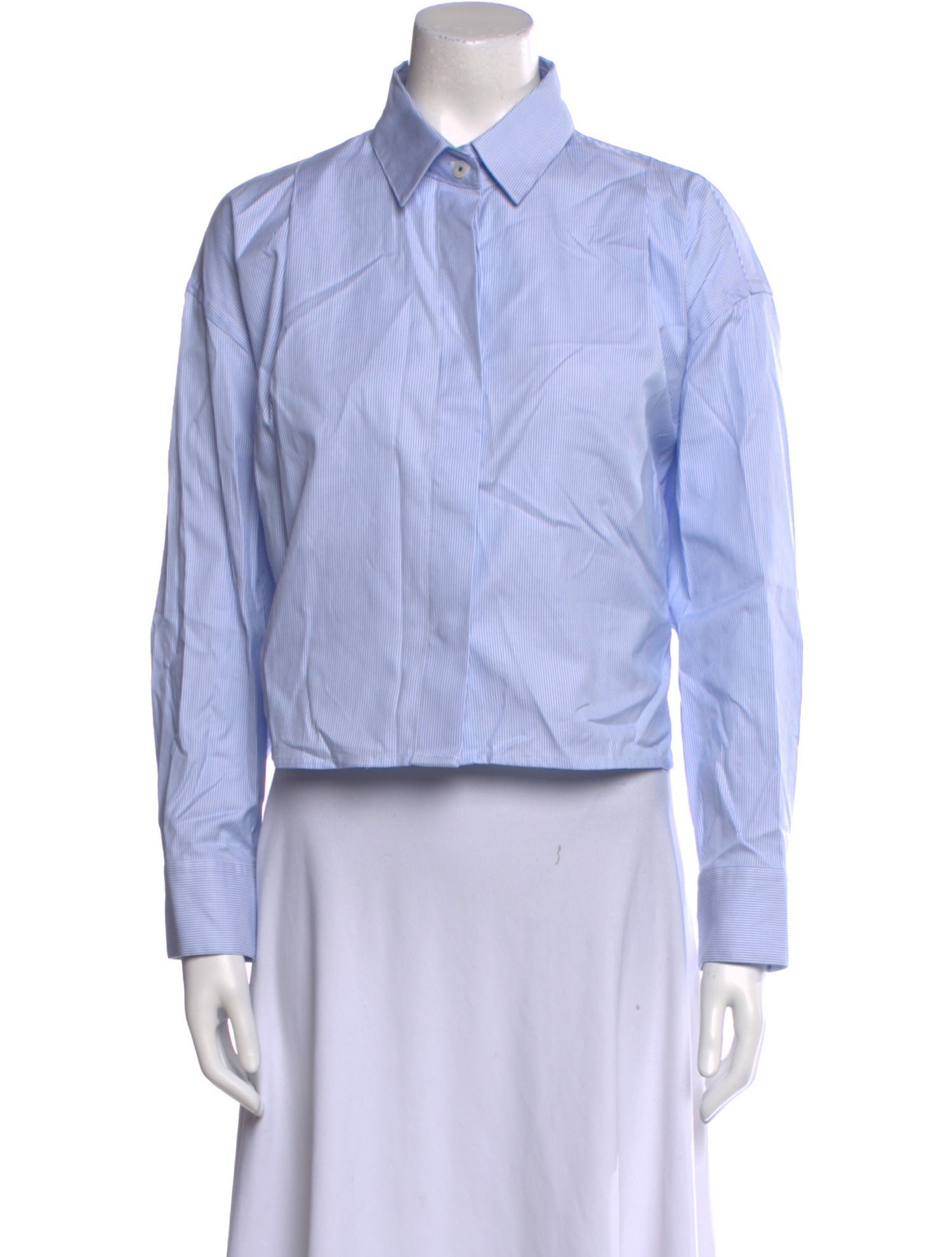 CORDERA Striped Long Sleeve Button-Up Top