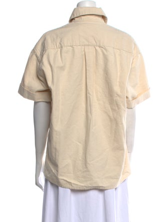 CORDERA Short Sleeve Button-Up Top