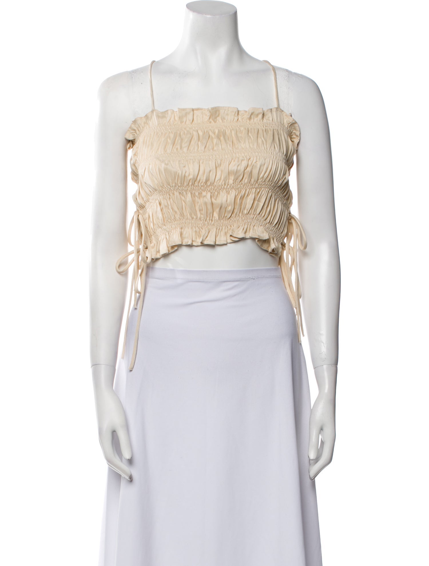 CORDERA Silk Square Neckline Crop Top