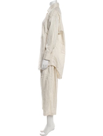 CORDERA Striped Pleated Accents Pant Set