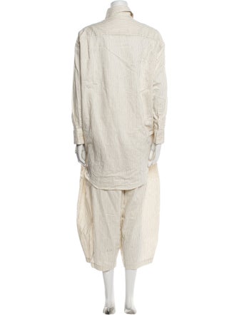 CORDERA Striped Pleated Accents Pant Set