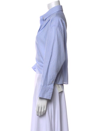 CORDERA Striped Long Sleeve Button-Up Top