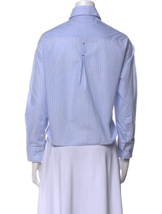 CORDERA Striped Long Sleeve Button-Up Top