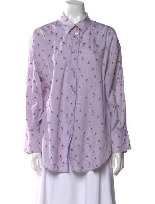 CORDERA Printed Long Sleeve Button-Up Top