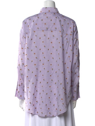 CORDERA Printed Long Sleeve Button-Up Top