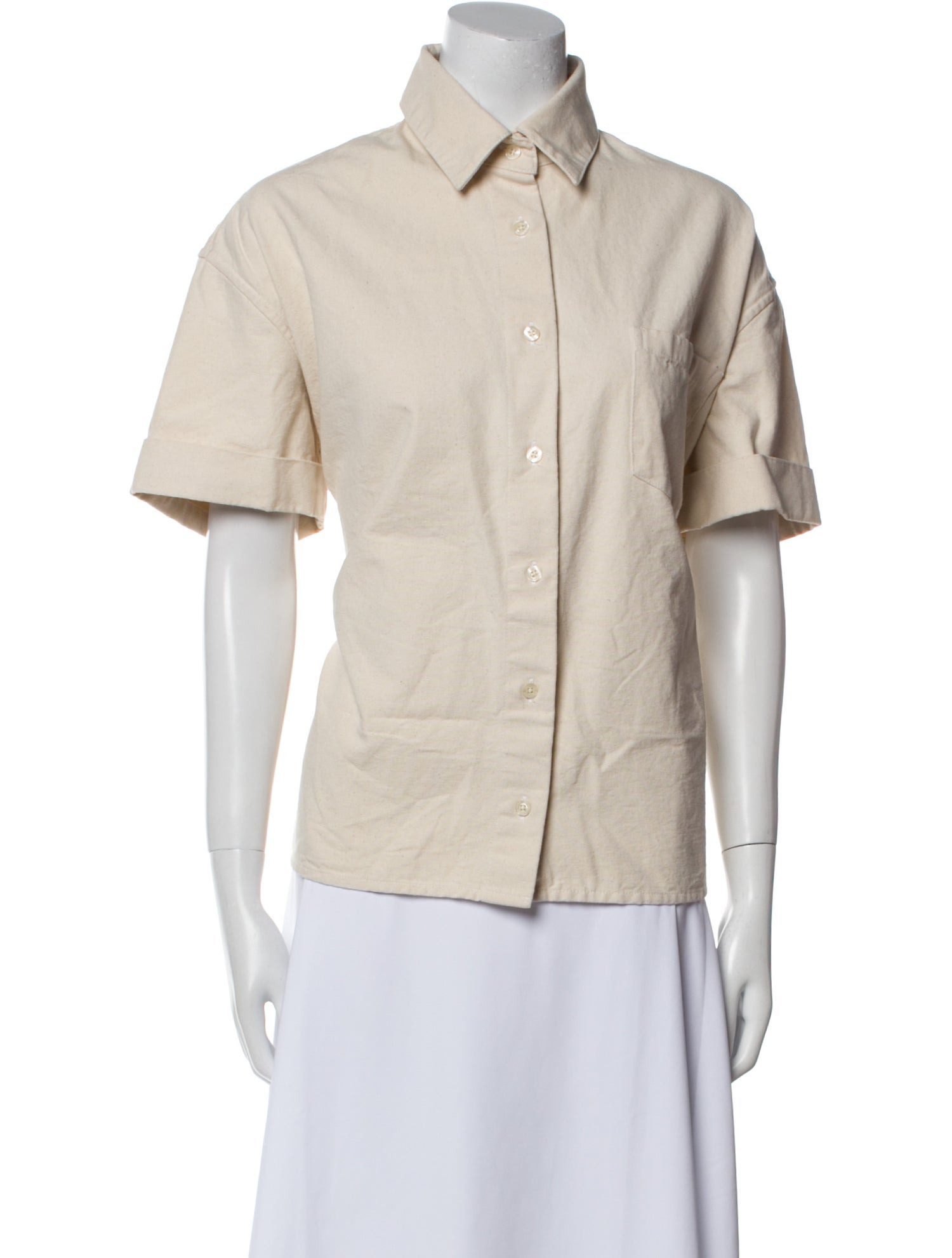 CORDERA Short Sleeve Button-Up Top