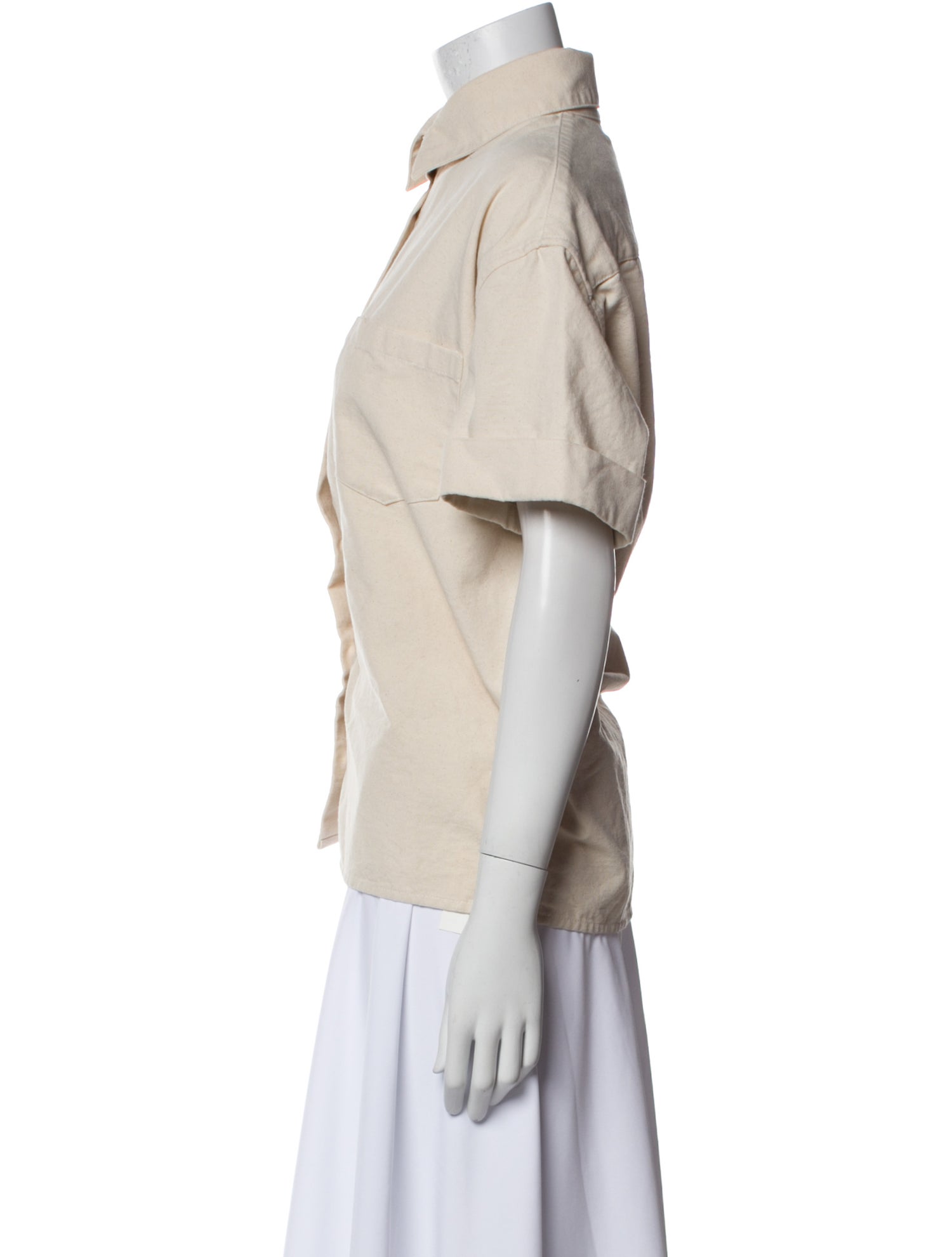 CORDERA Short Sleeve Button-Up Top