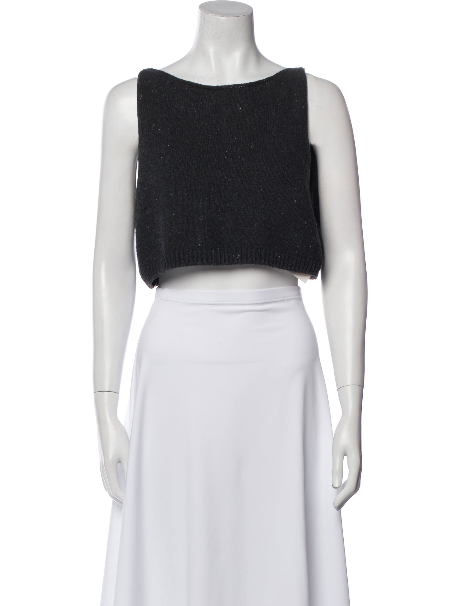 CORDERA Bateau Neckline Sleeveless Crop Top