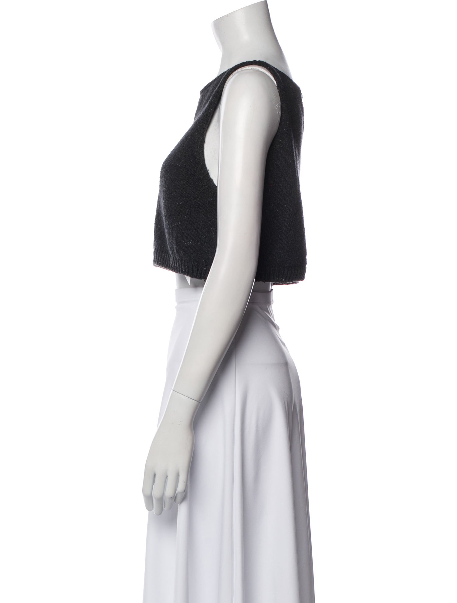 CORDERA Bateau Neckline Sleeveless Crop Top
