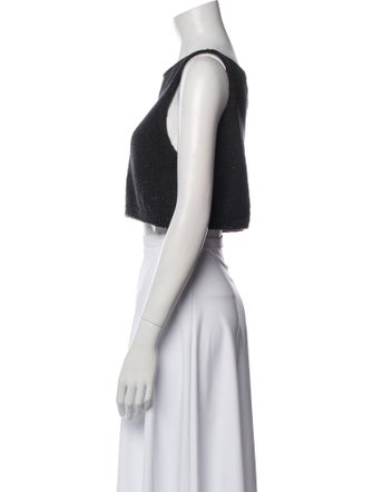 CORDERA Bateau Neckline Sleeveless Crop Top