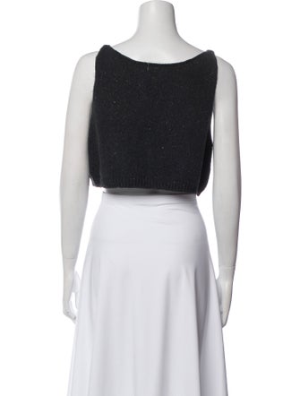 CORDERA Bateau Neckline Sleeveless Crop Top