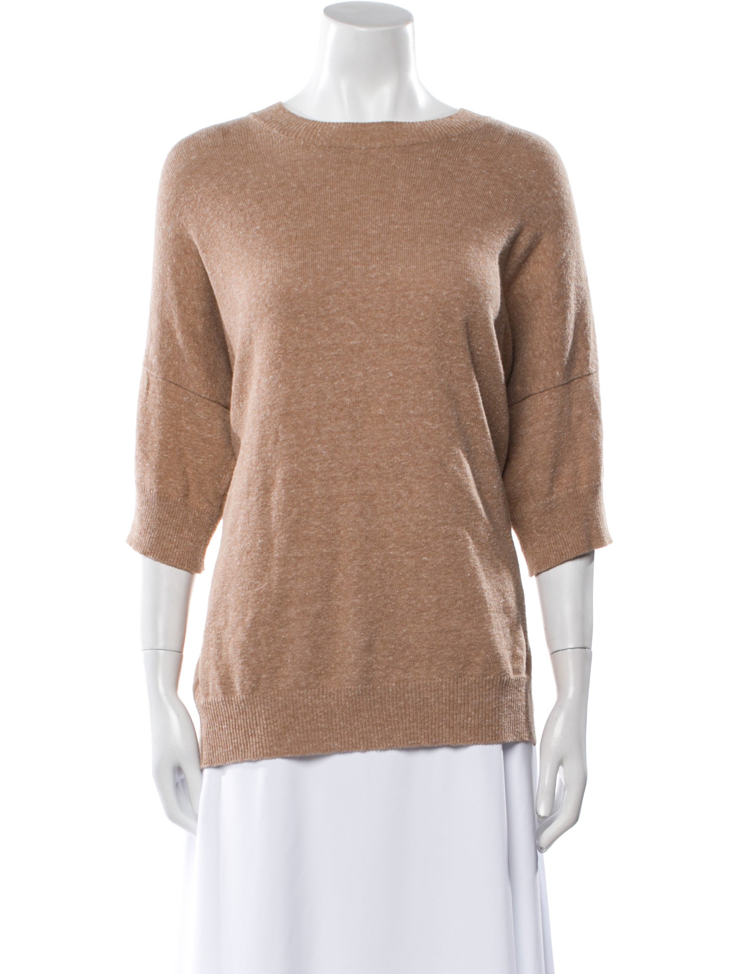 CORDERA Bateau Neckline Three-Quarter Sleeve Sweatshirt