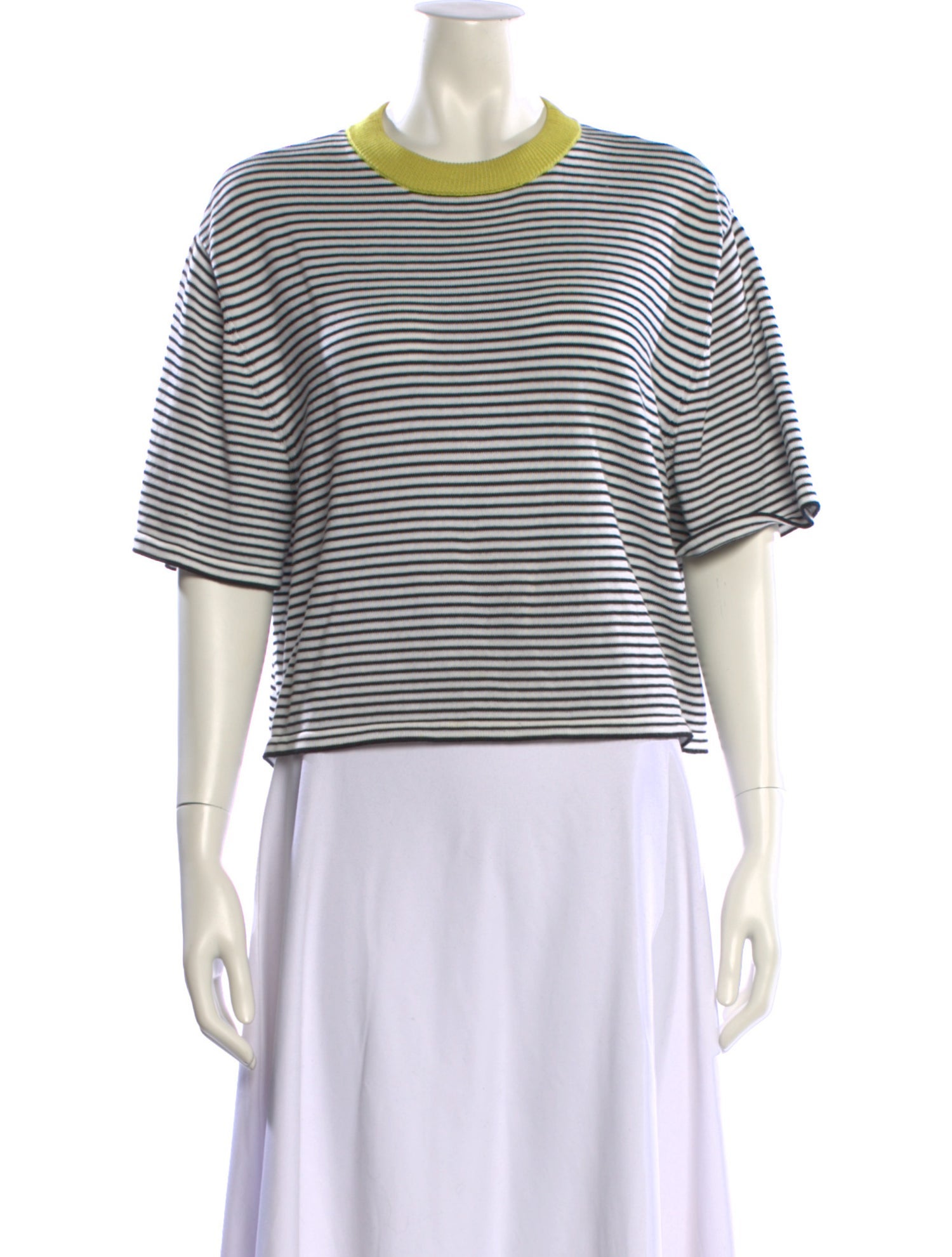 CORDERA Striped Crew Neck Top