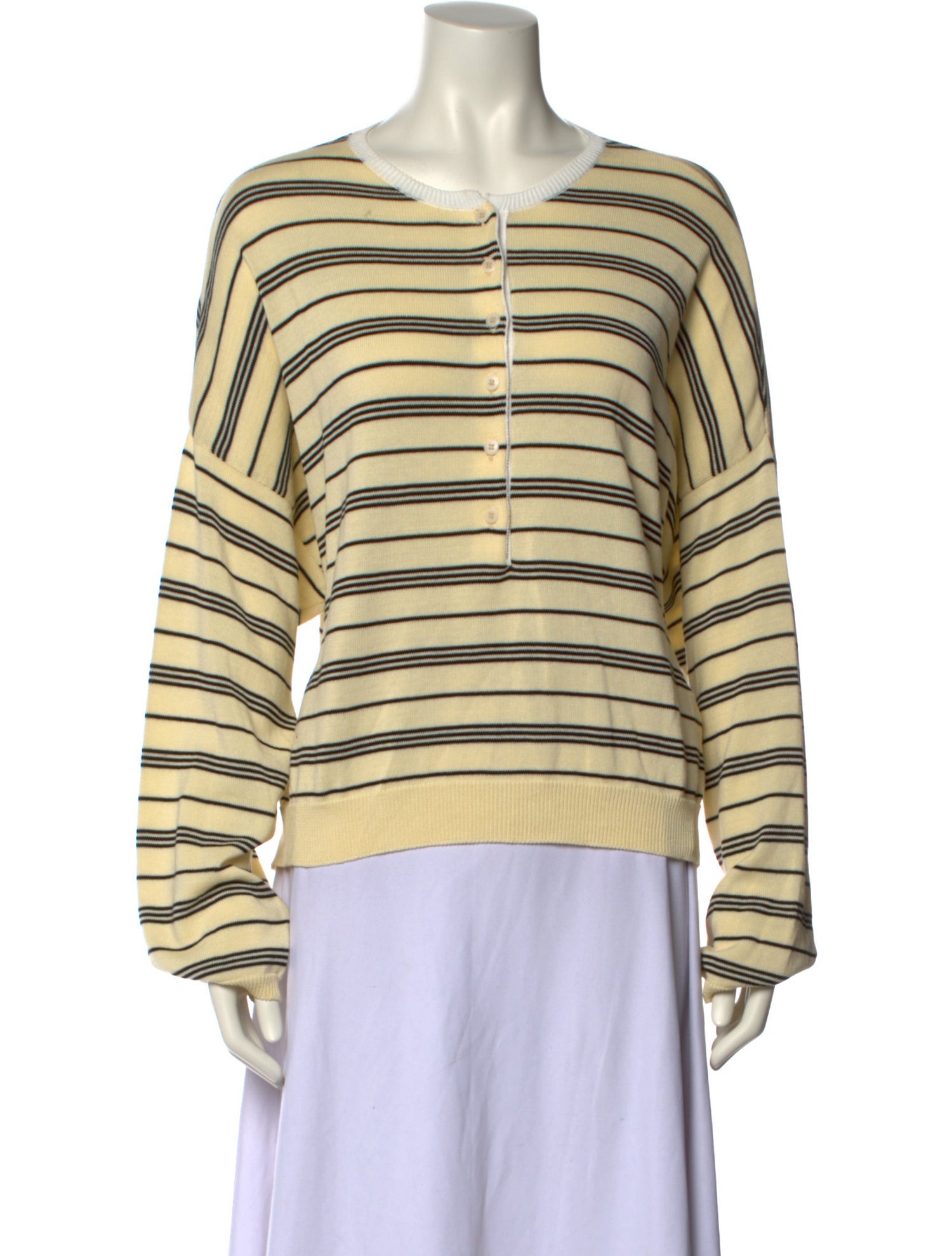 CORDERA Striped Scoop Neck Sweater