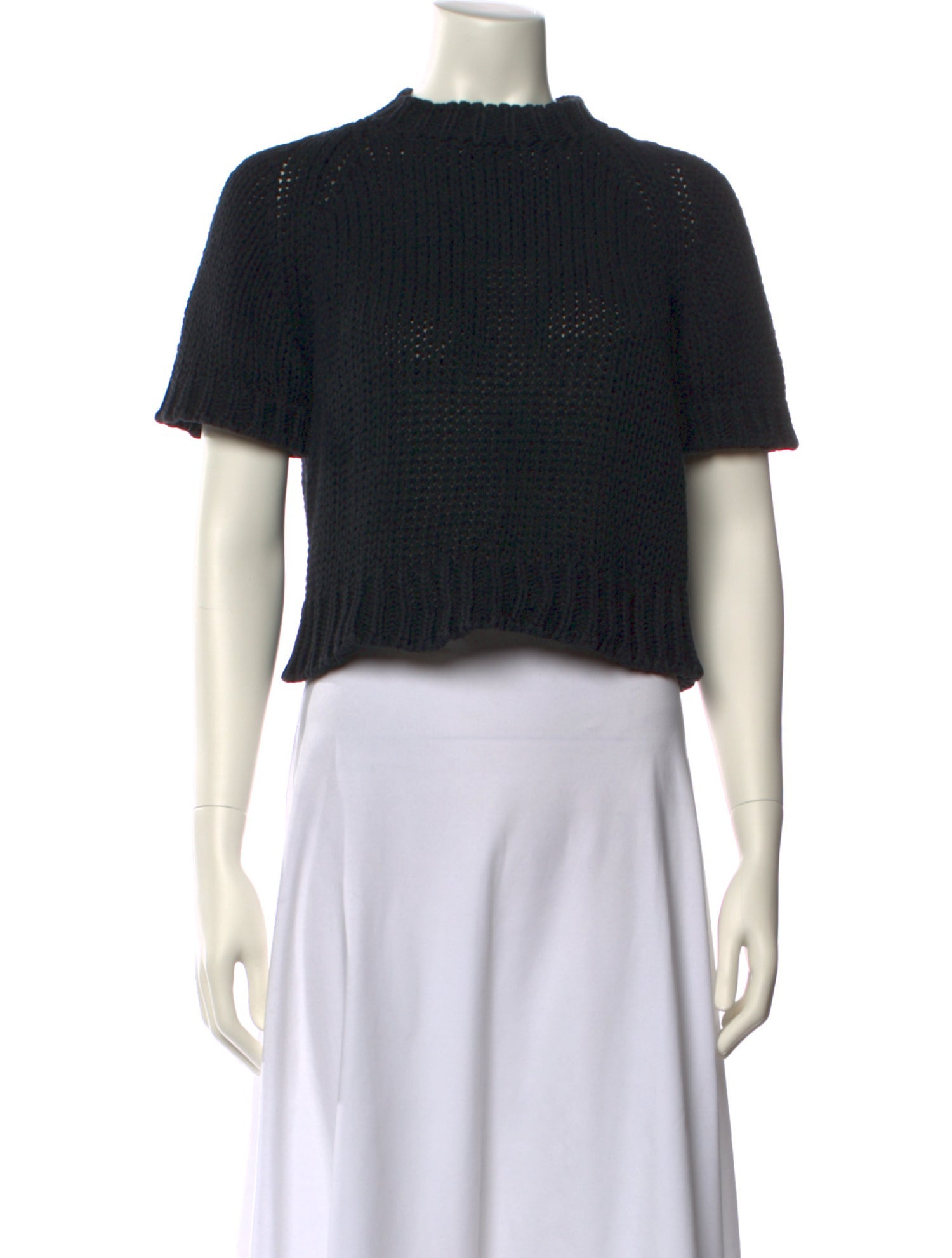 CORDERA Mock Neck Short Sleeve Crop Top