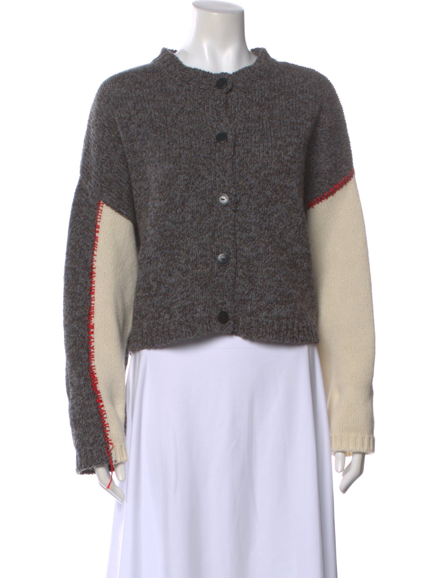CORDERA Merino Wool Colorblock Pattern Sweater