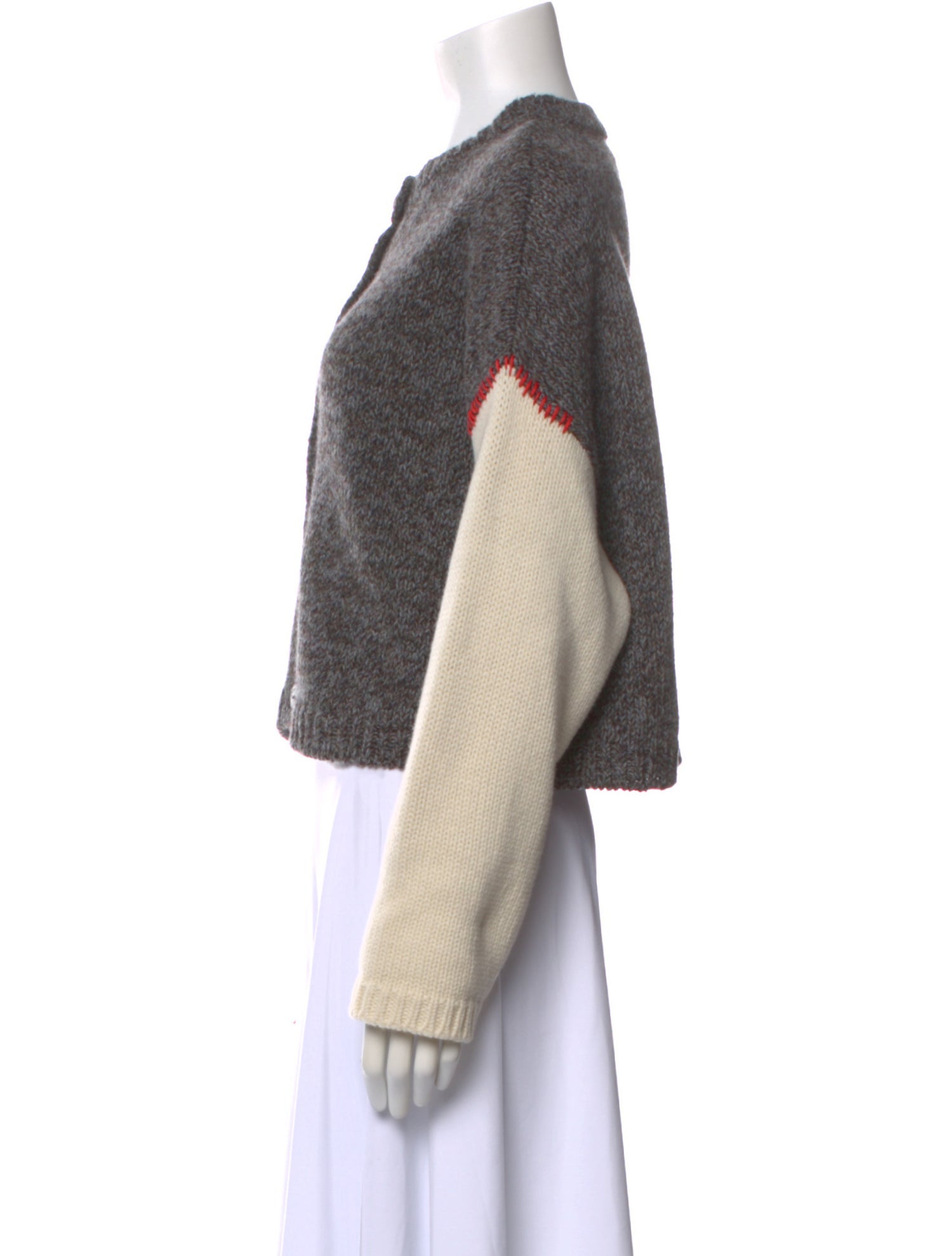 CORDERA Merino Wool Colorblock Pattern Sweater