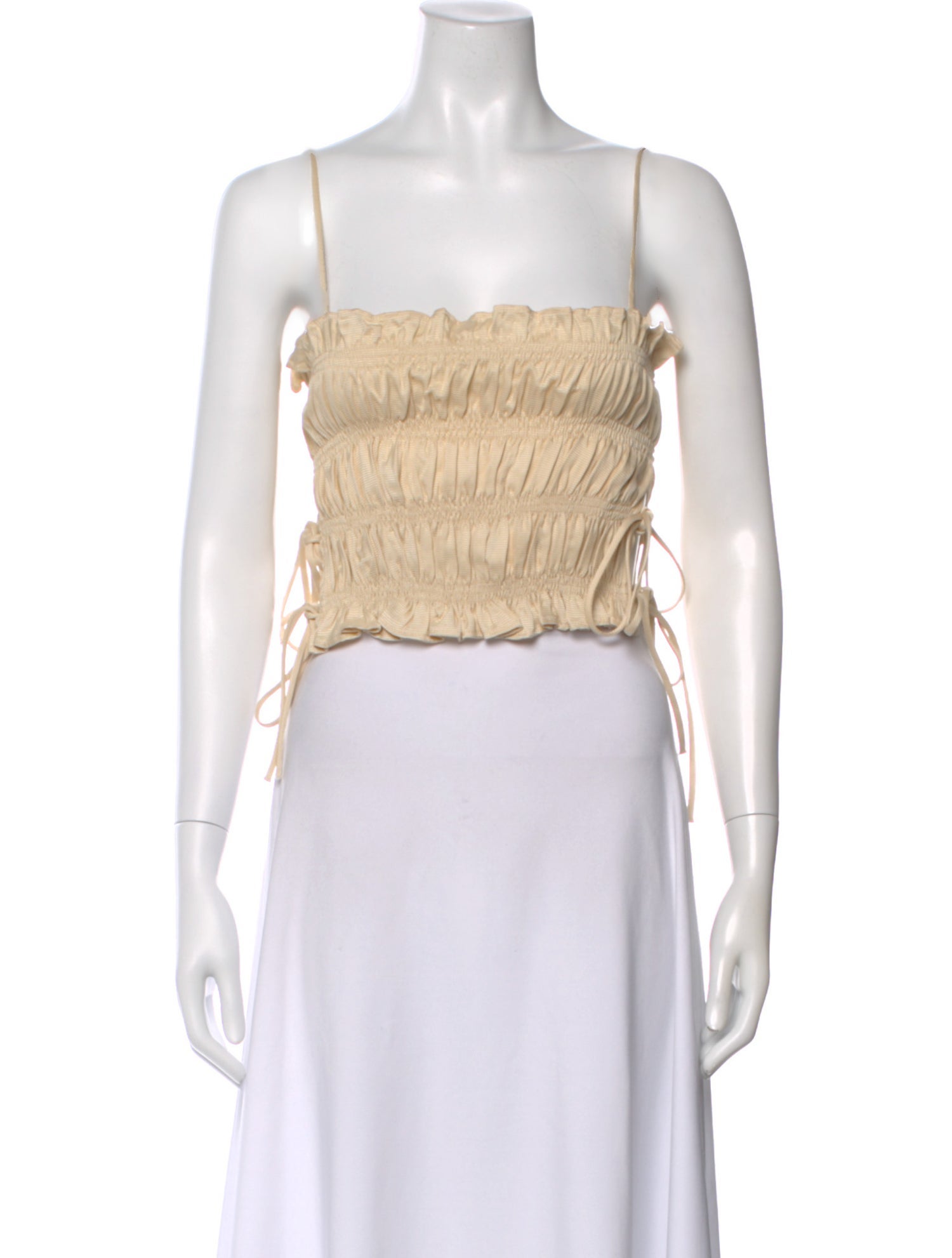 CORDERA Silk Square Neckline Crop Top