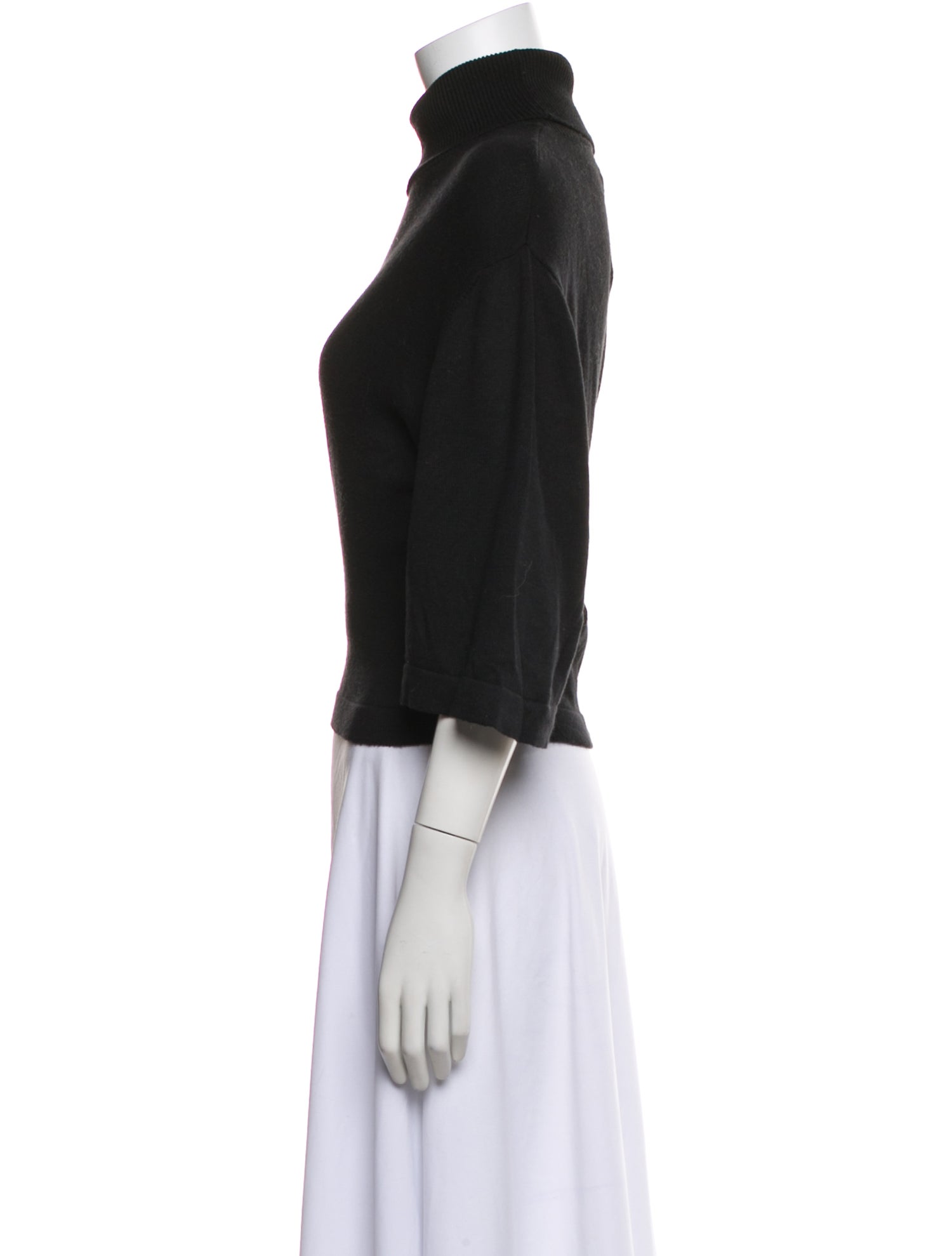 CORDERA Turtleneck Three-Quarter Sleeve Top