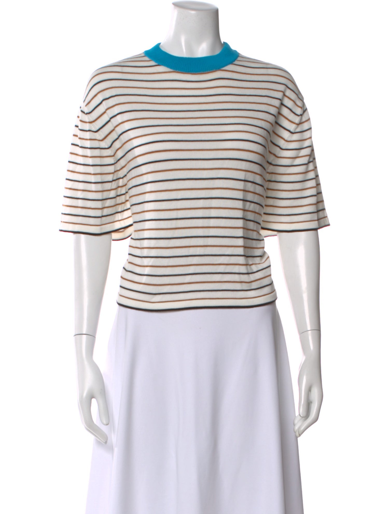 CORDERA Striped Crew Neck Top