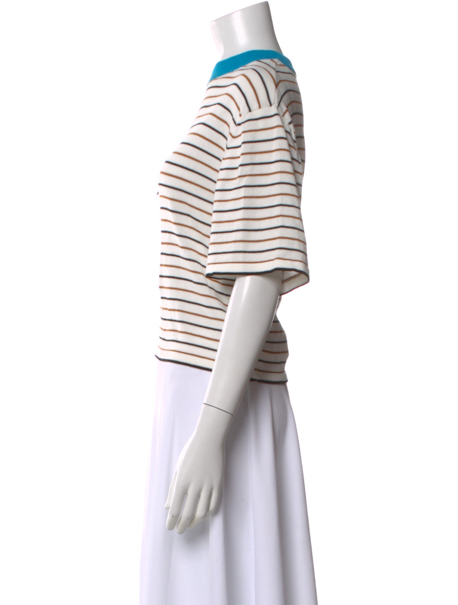 CORDERA Striped Crew Neck Top