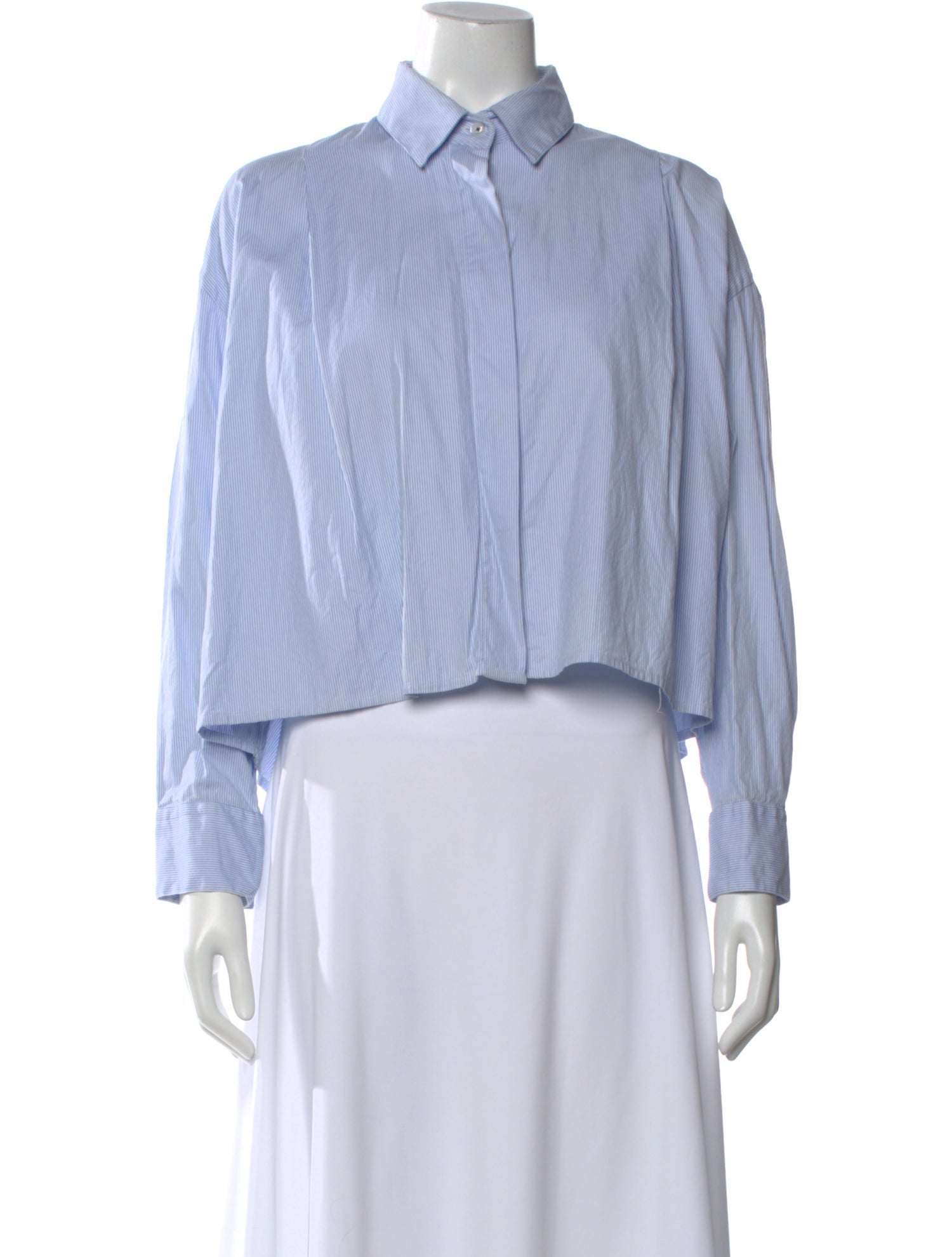 CORDERA Striped Long Sleeve Button-Up Top