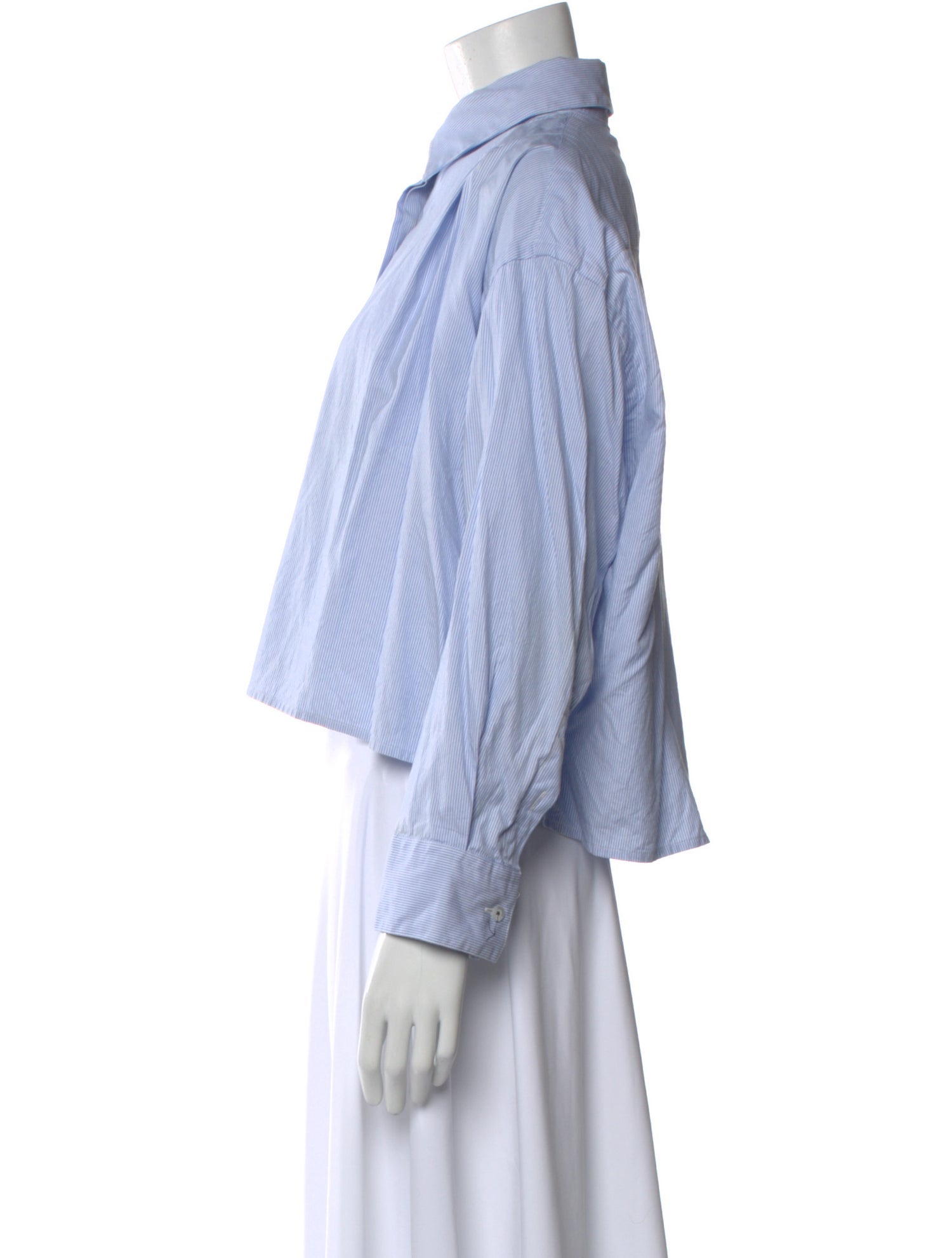 CORDERA Striped Long Sleeve Button-Up Top