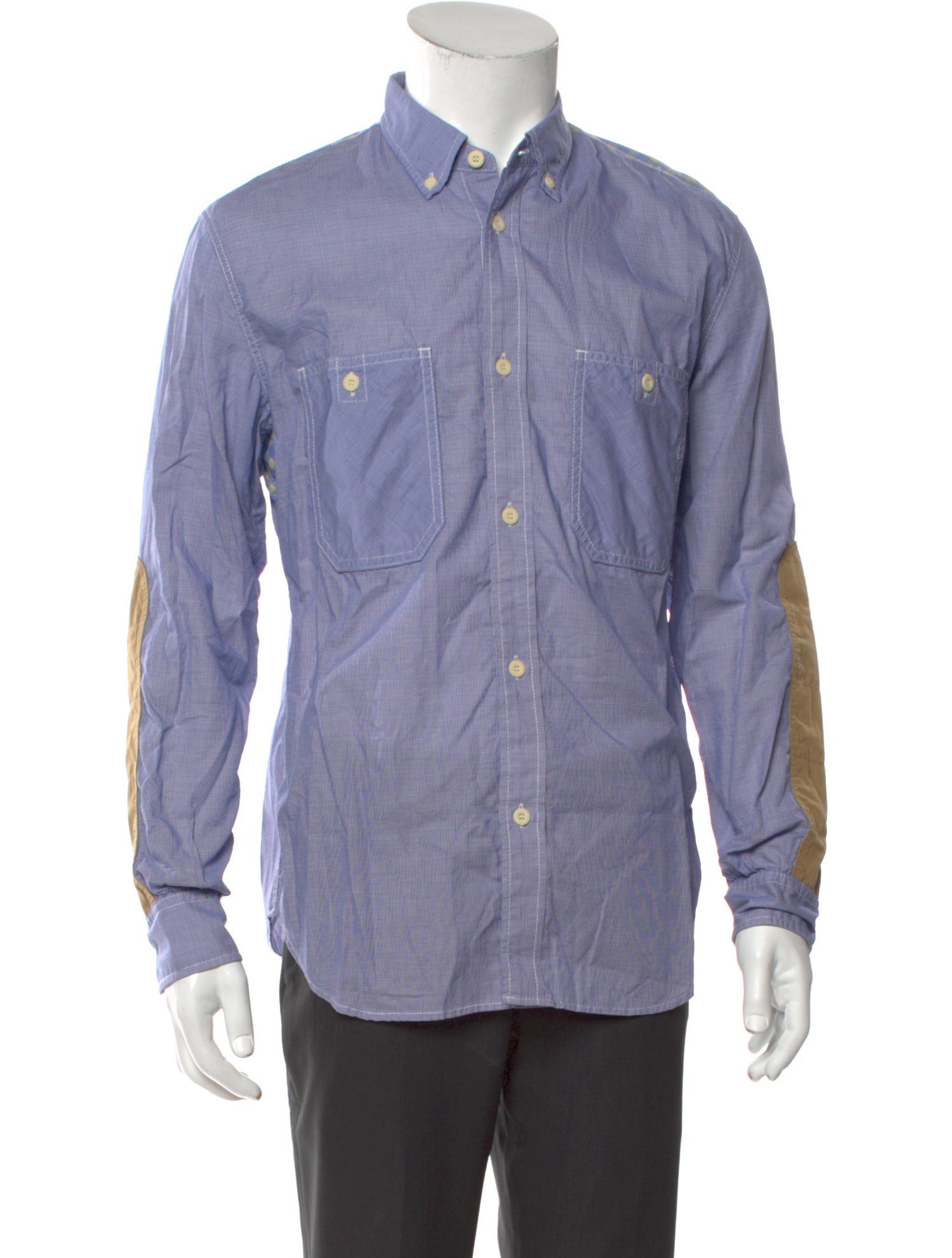 Comme des Garçons Homme Colorblock Pattern Long Sleeve Shirt