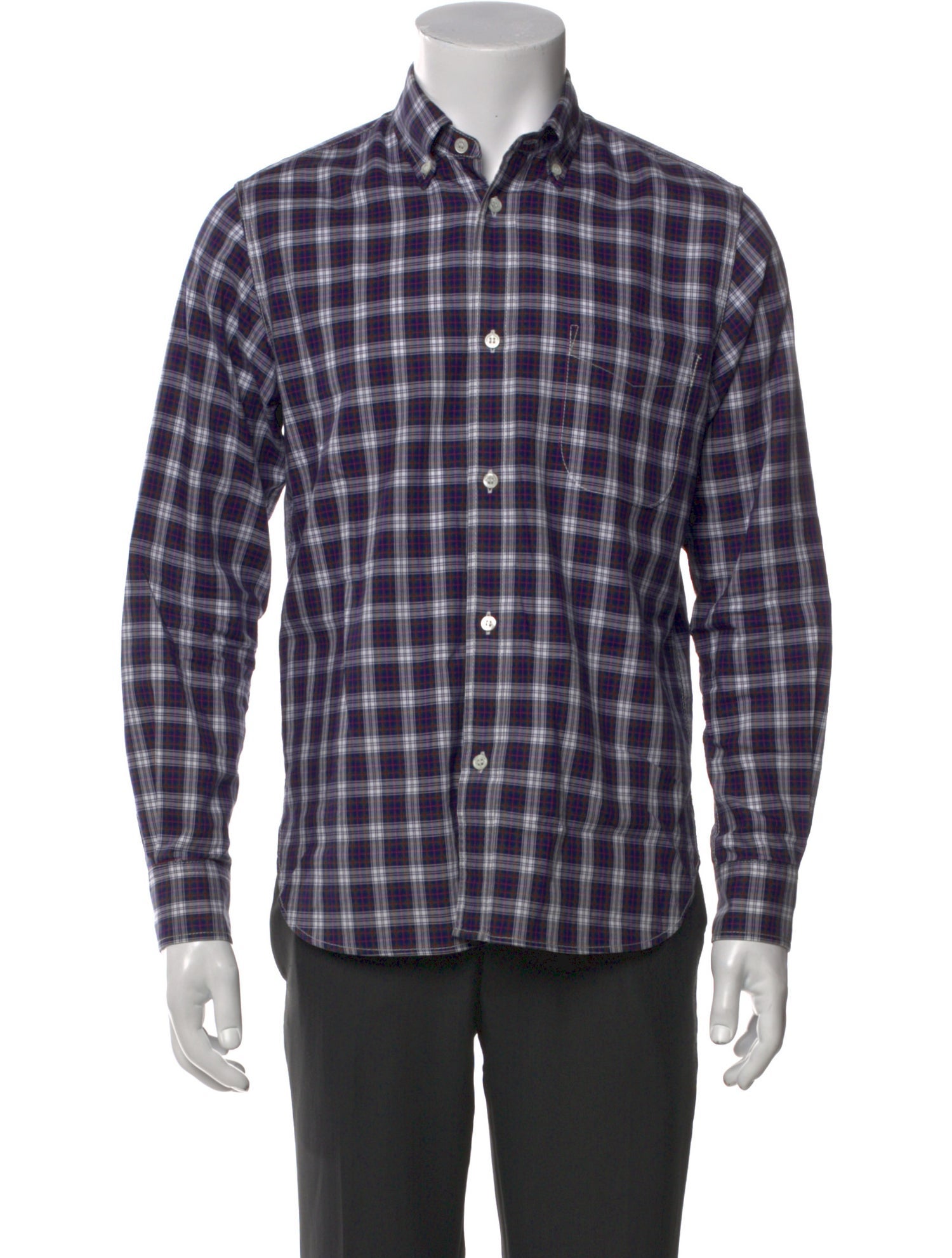Comme des Garçons Homme Plaid Print Long Sleeve Shirt