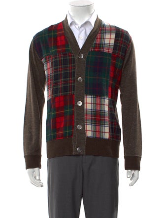 Comme des Garçons Homme Plaid Print Open Front Cardigan