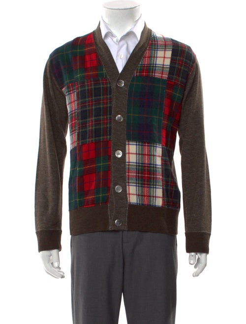 Comme des Garçons Homme Plaid Print Open Front Cardigan