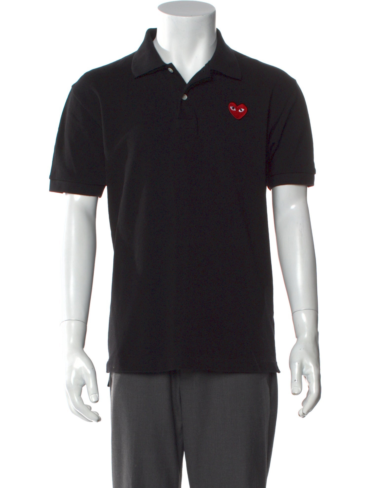 Comme des Garçons Play Graphic Print V-Neck Polo Shirt