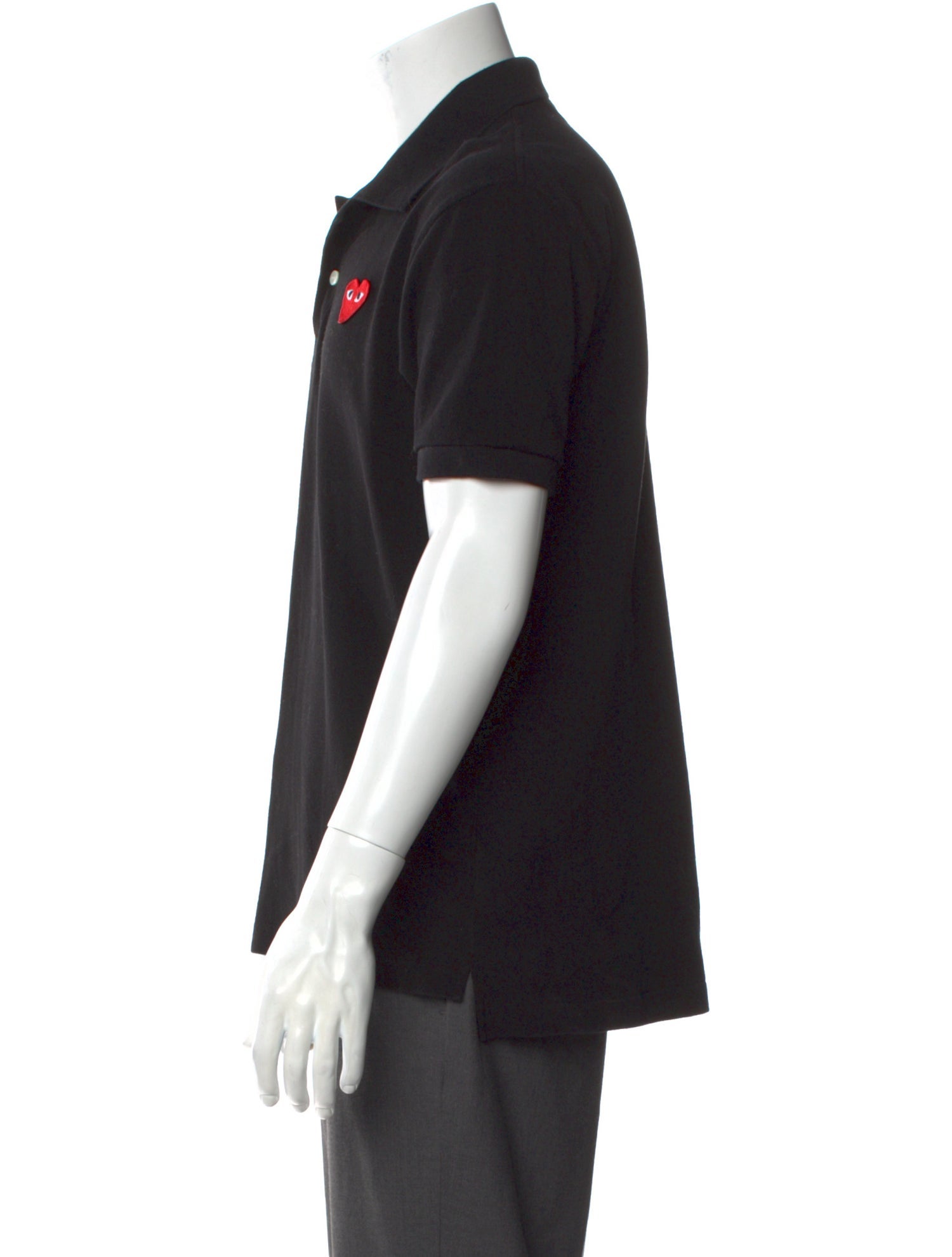 Comme des Garçons Play Graphic Print V-Neck Polo Shirt