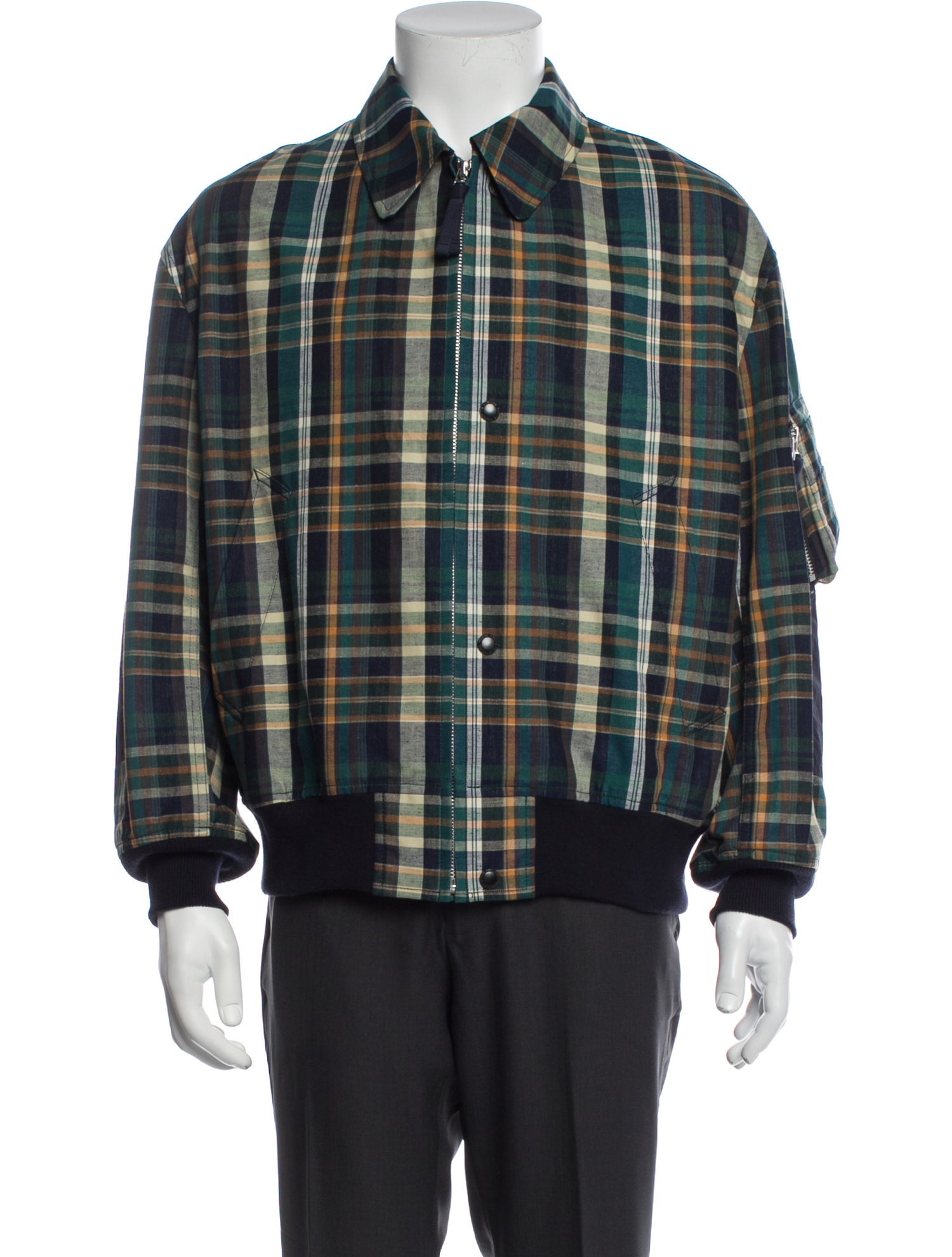 Comme des Garçons Homme 2024 Plaid Print Bomber Jacket