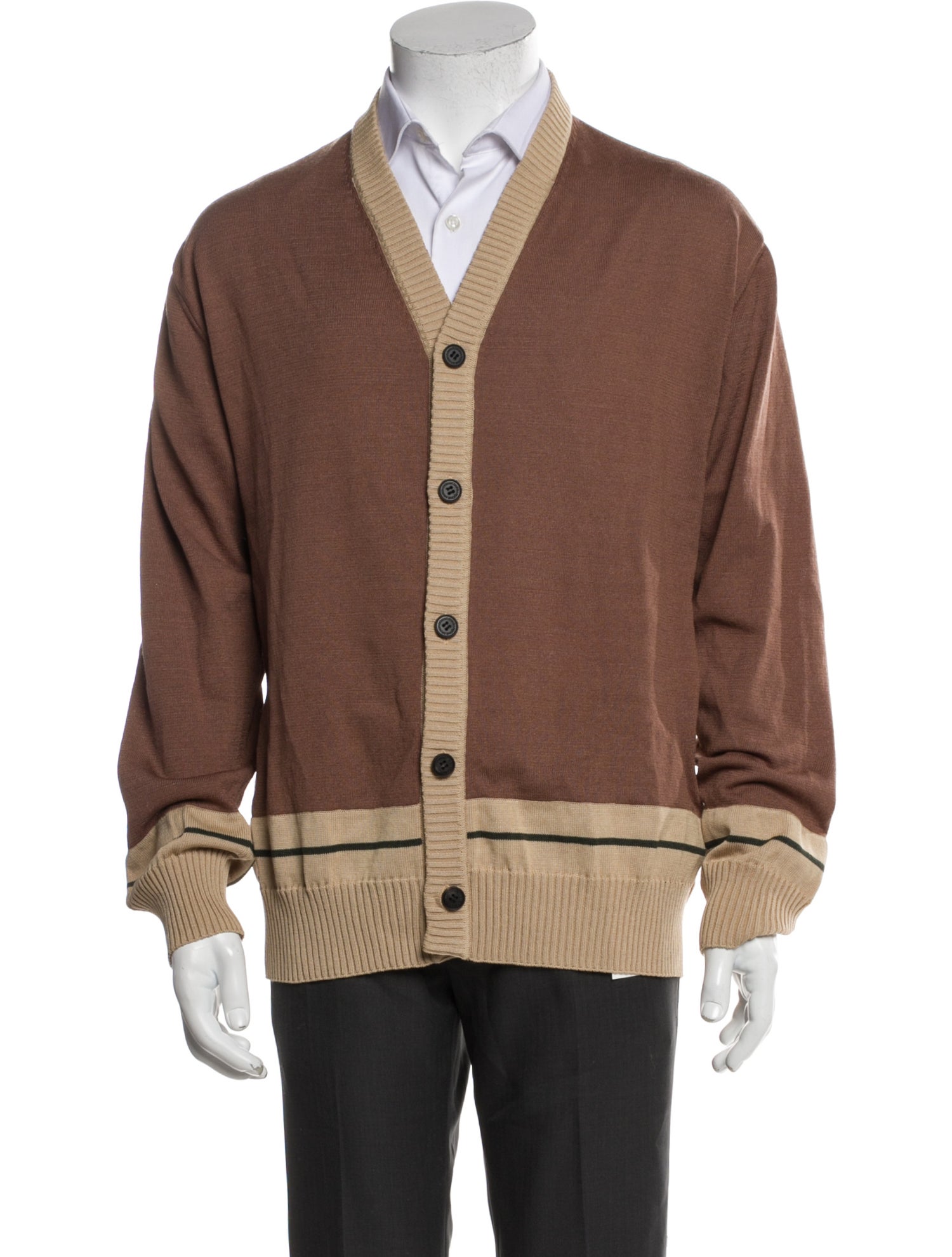 Comme des Garçons Homme Colorblock Pattern V-Neck Cardigan w/ Tags