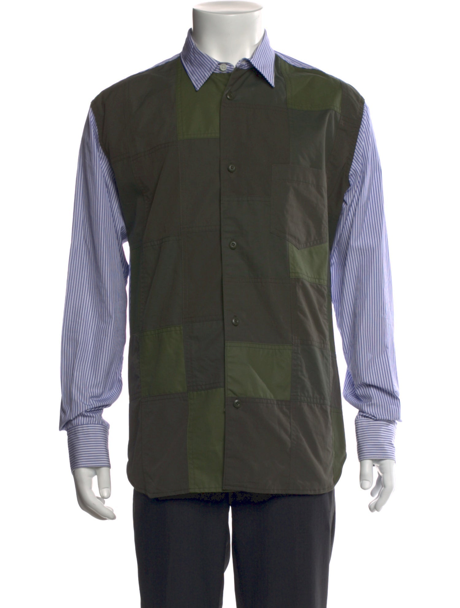 Comme des Garçons Homme Colorblock Pattern Long Sleeve Shirt