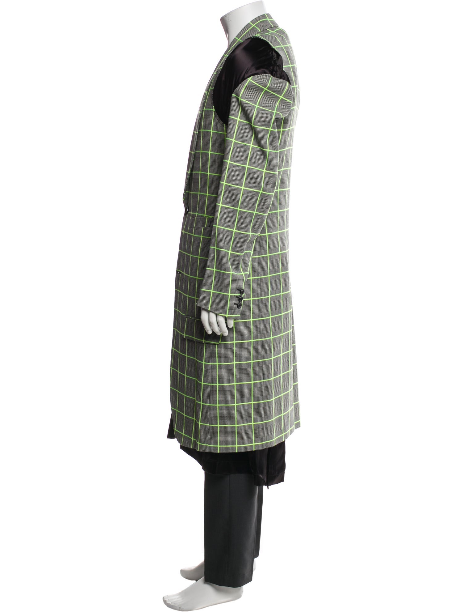 Comme des Garçons Homme Wool Plaid Print Overcoat