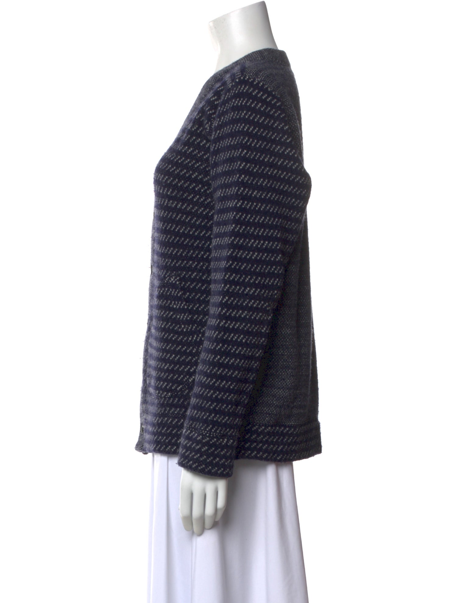 Comme des Garçons Homme Striped V-Neck Cardigan