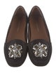 Couture Donald J Pliner Suede Crystal Embellishments Loafers