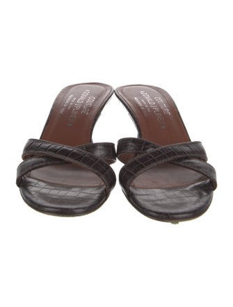 Couture Donald J Pliner Leather Printed Slides