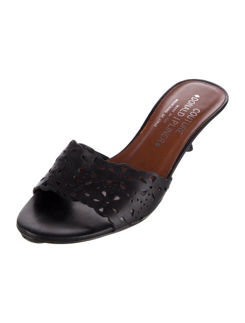 Couture Donald J Pliner Leather Lasercut Accents Slides