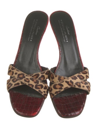 Couture Donald J Pliner Ponyhair Animal Print Slides