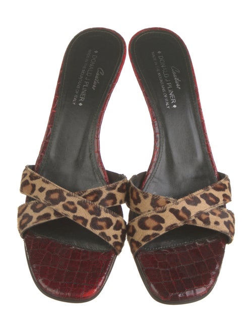 Couture Donald J Pliner Ponyhair Animal Print Slides