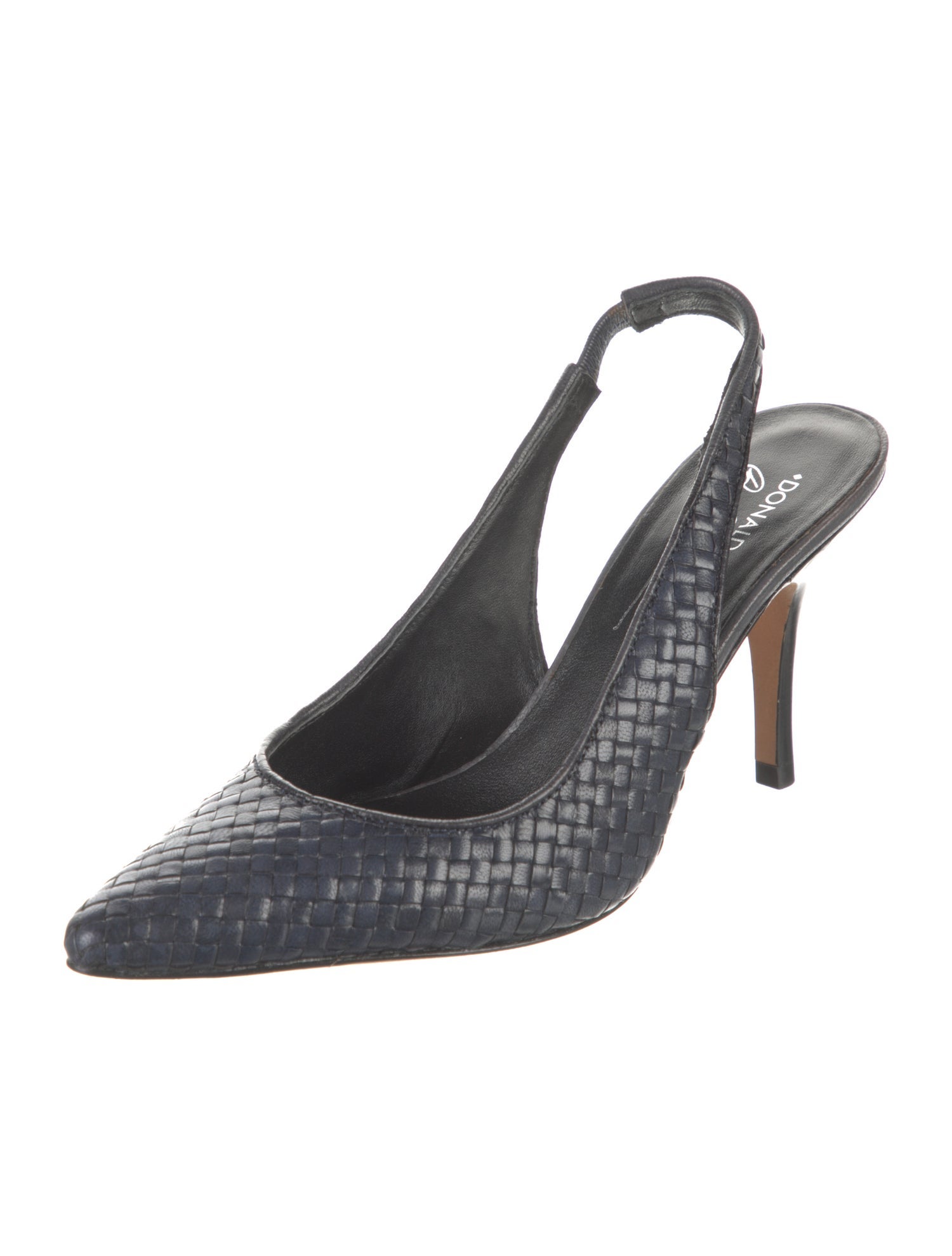 Couture Donald J Pliner Leather Braided Accents Slingback Pumps