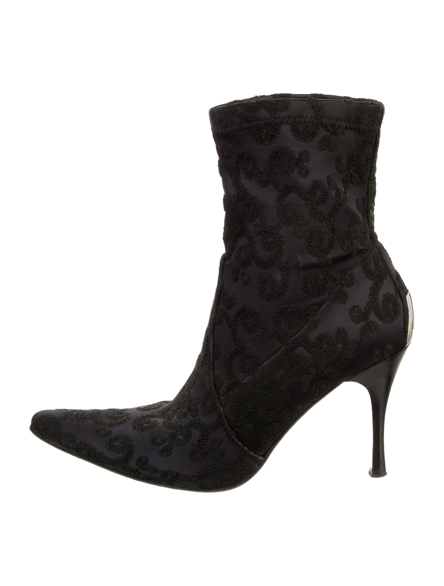 Couture Donald J Pliner Embroidered Accent Sock Boots