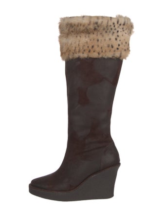 Couture Donald J Pliner Suede Animal Print Boots
